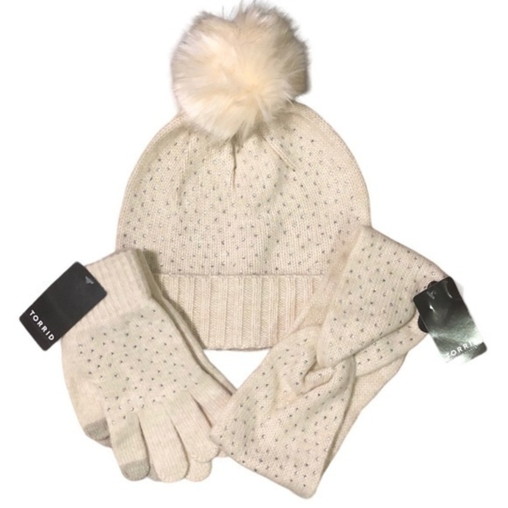Torrid Shine 3 Piece Pom Beanie Bundle